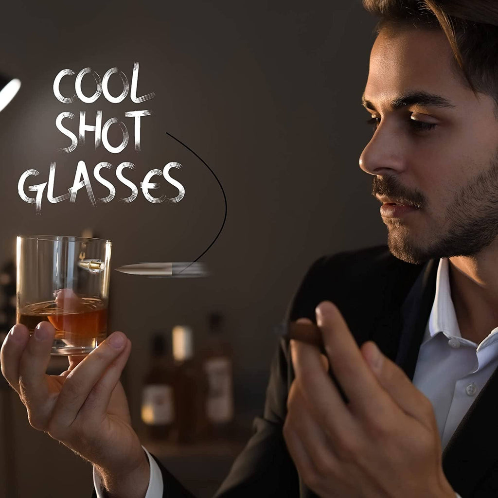Unique Bullet Whiskey Glass Cool Drinking Glasses 12 oz