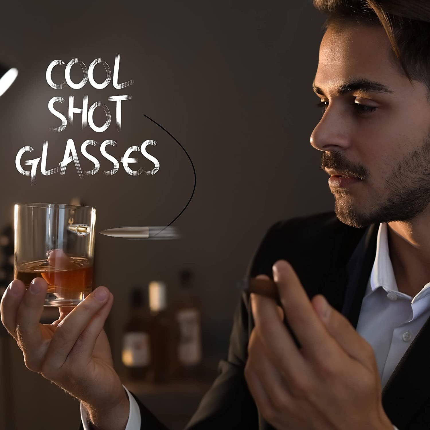Unique Bullet Whiskey Glass Cool Drinking Glasses 12 oz
