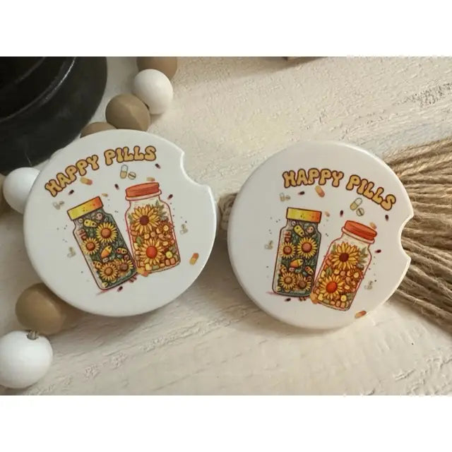 Happy Pills Variety Ceramic Car Coaster