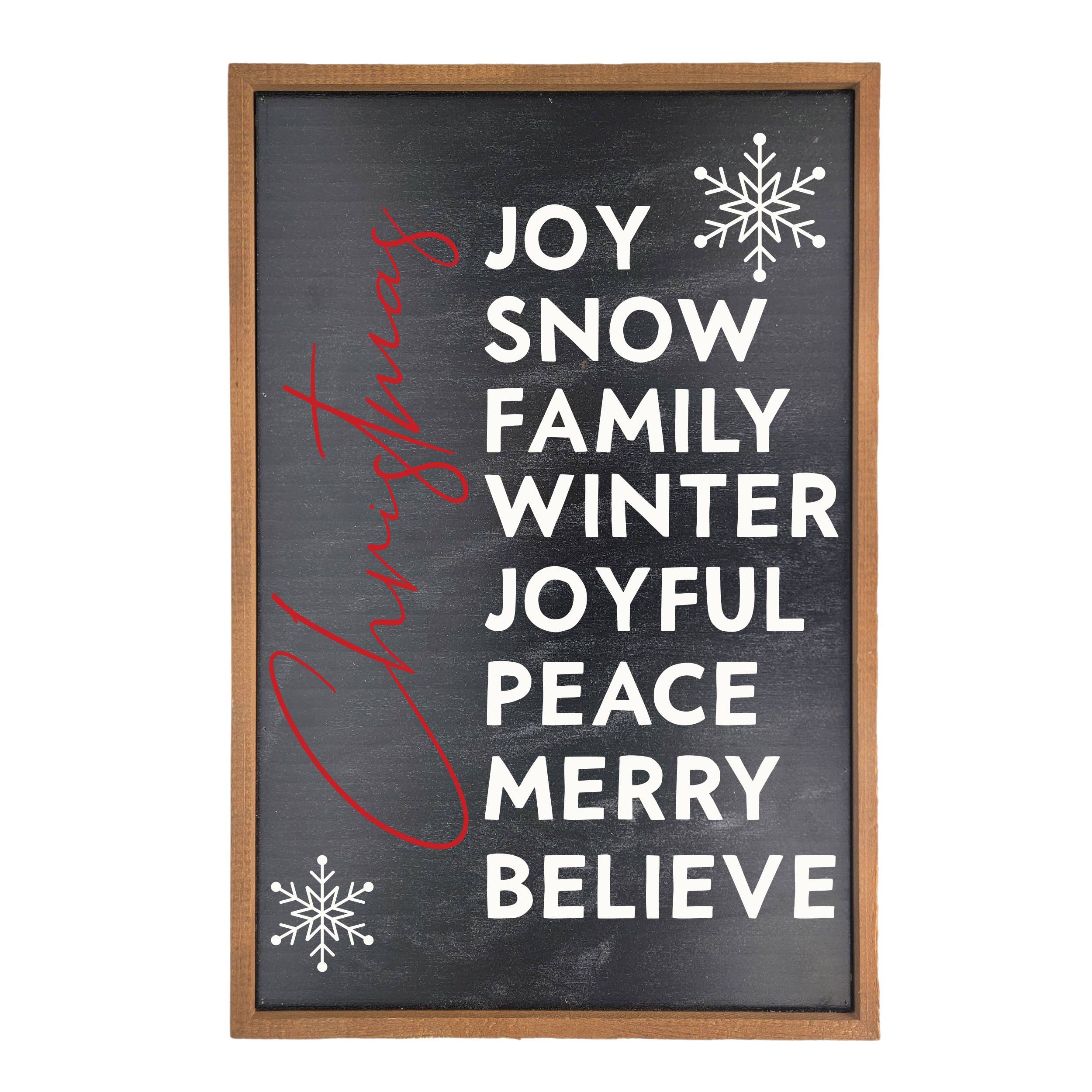 Christmas List Holiday Farmhouse Wood Sign
