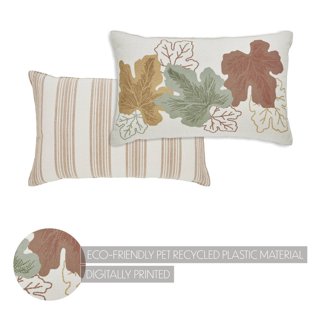 Bountifall Leaves Autumn Botanical Decorative Accent Throw Pillow 14x22 For Couch Sofa Bed