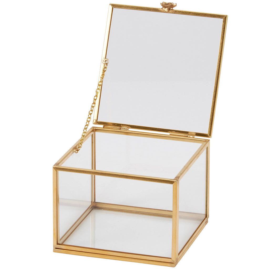 Glass Square Hinged Box
