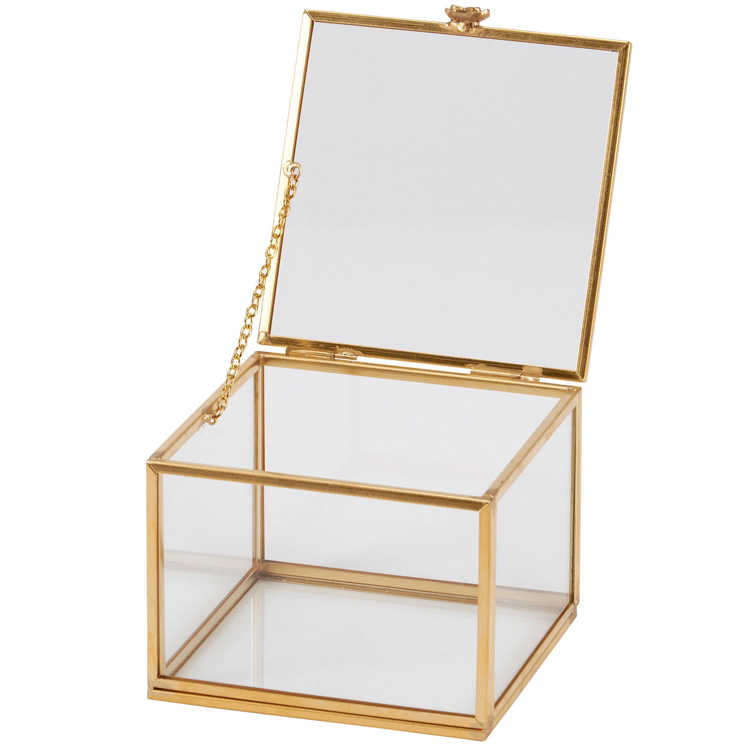 Glass Square Hinged Box
