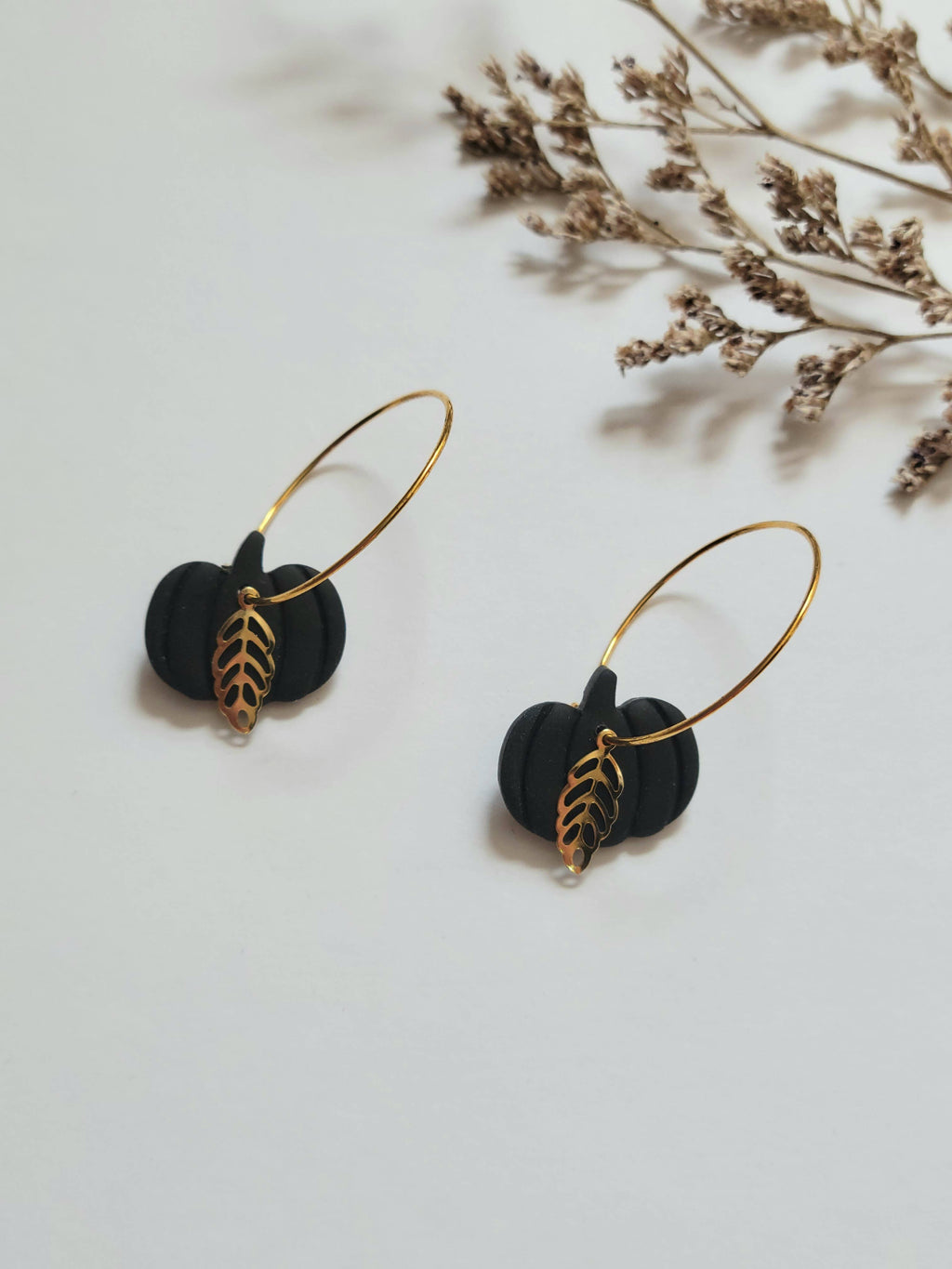 The Pumpkin Hoops - Fall Polymer Clay Earrings