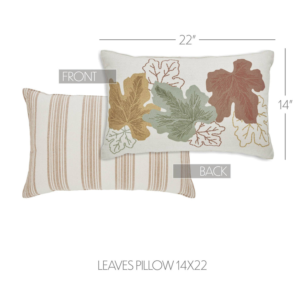 Bountifall Leaves Autumn Botanical Decorative Accent Throw Pillow 14x22 For Couch Sofa Bed