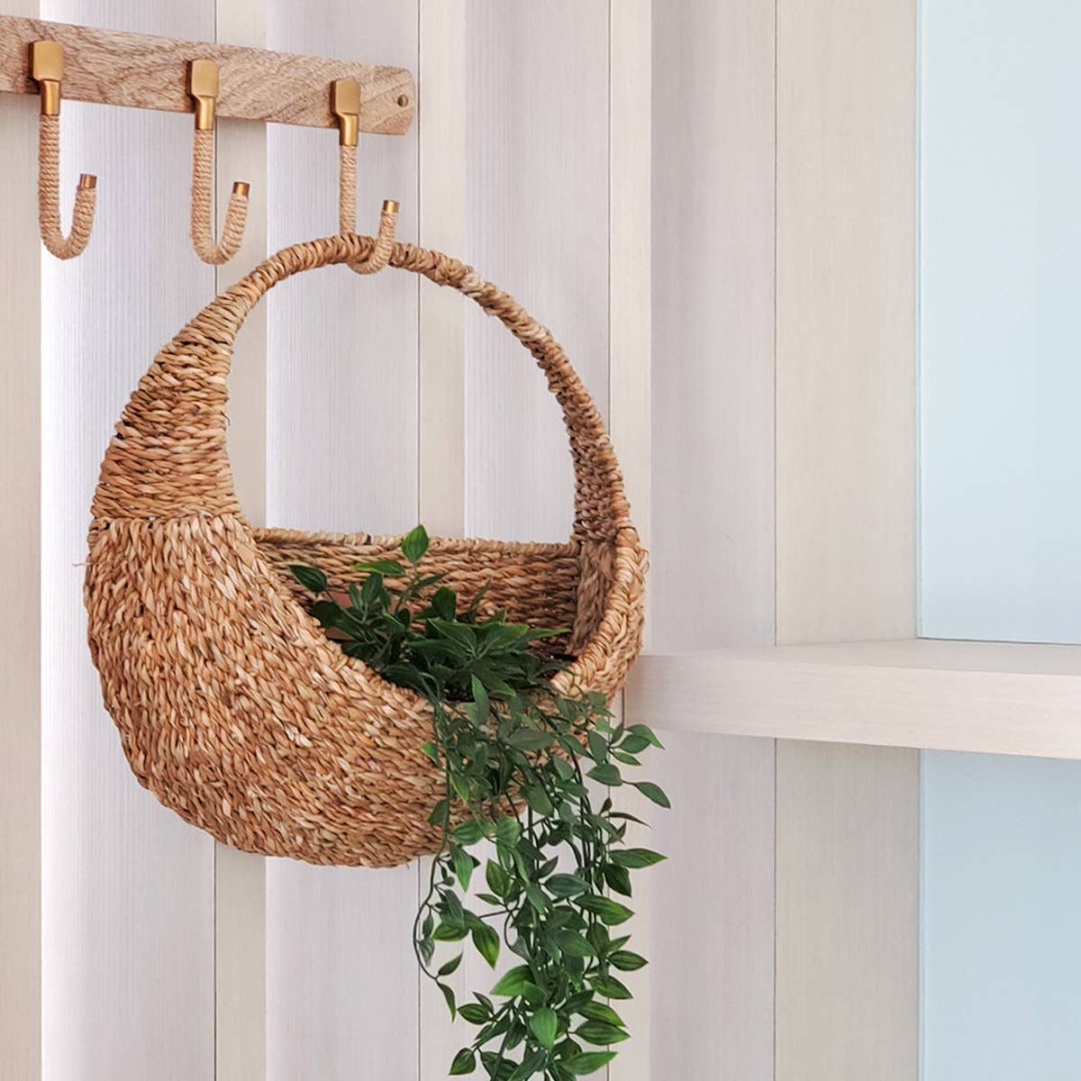 Handwoven Wicker Hanging Basket • Savar Wall Hanging Basket