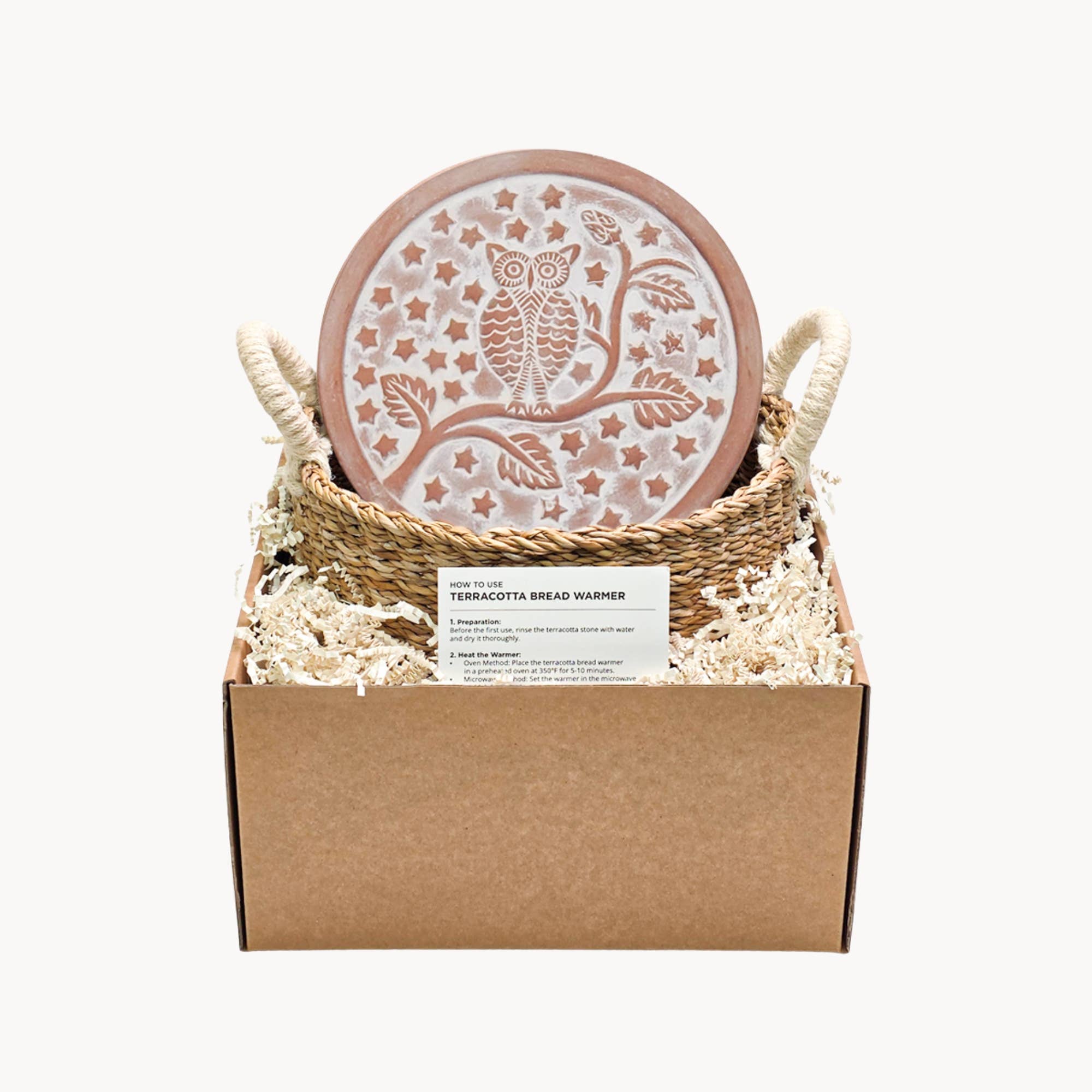 Handmade Bread Warmer & Wicker Basket - Owl Round