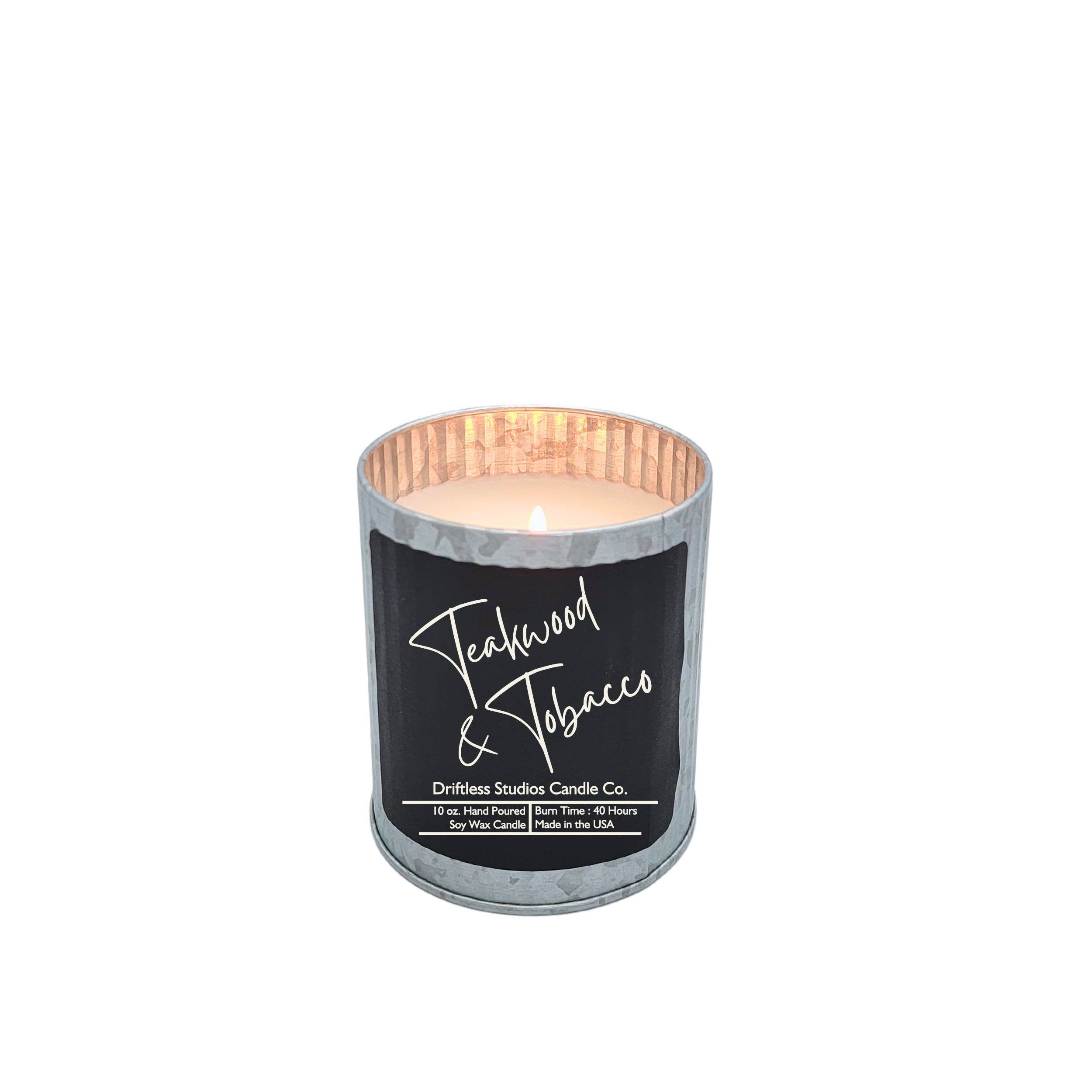 Teakwood & Tobacco Rustic Farmhouse Scented Candles - Decor