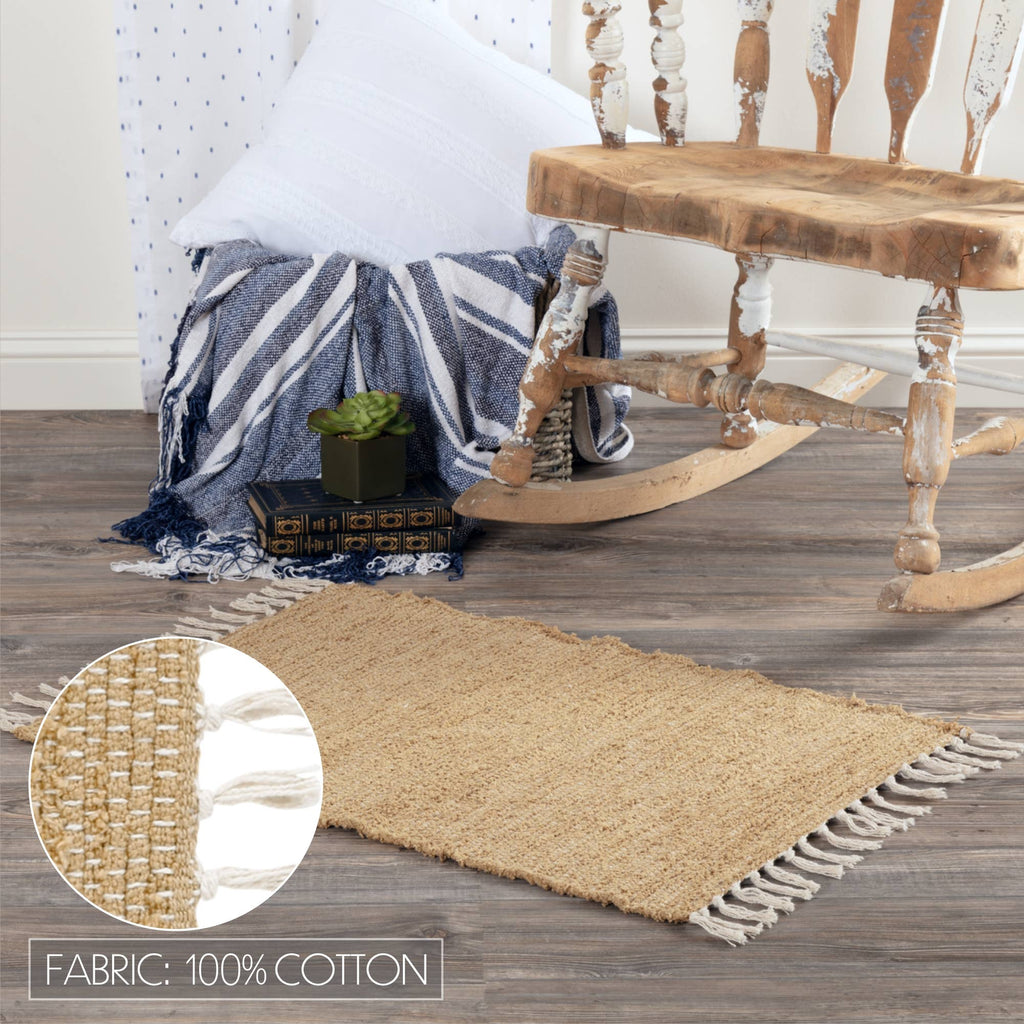 Burlap Natural Chindi/Rag Rug 20x30