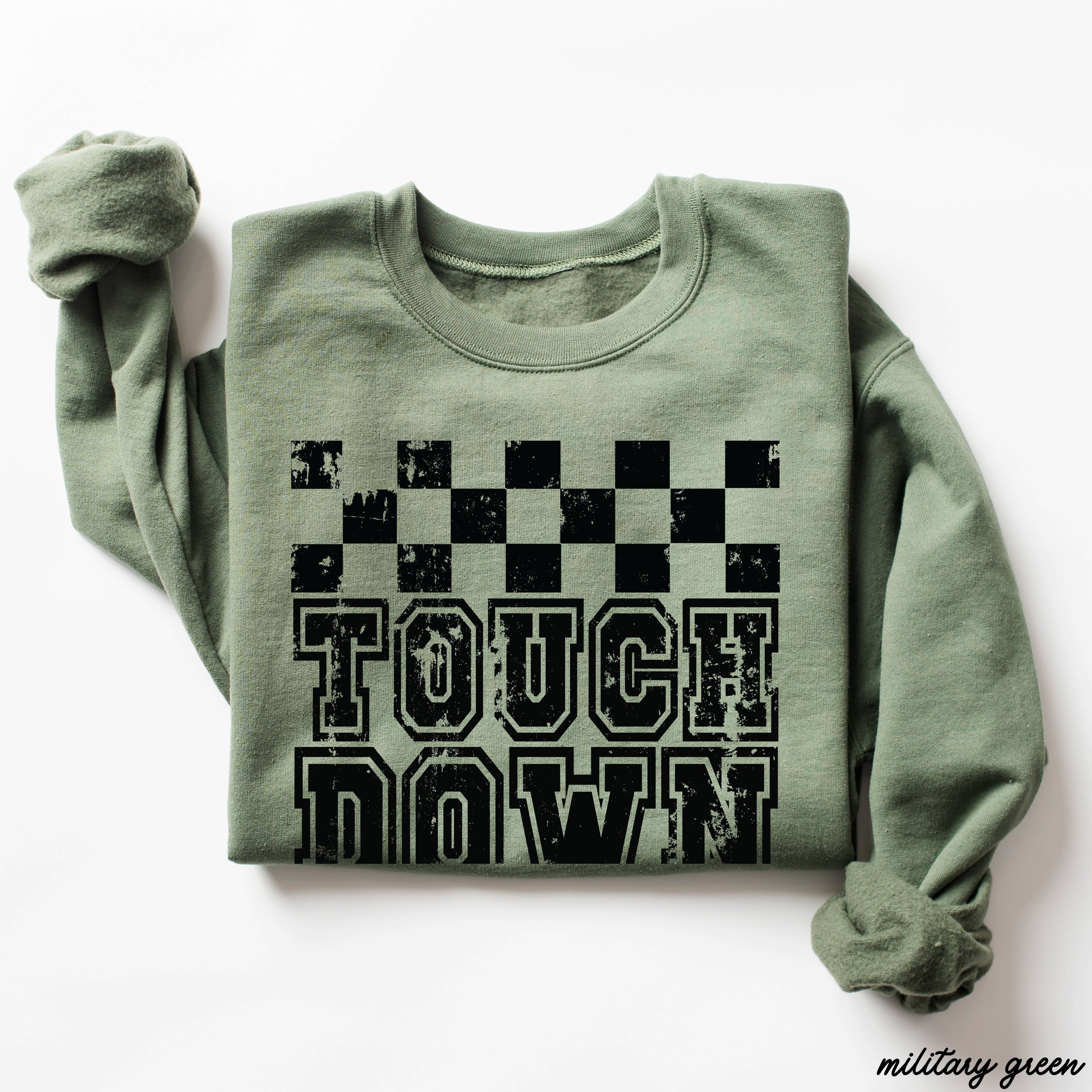 Touch Down Football Checkered Sweatshirt