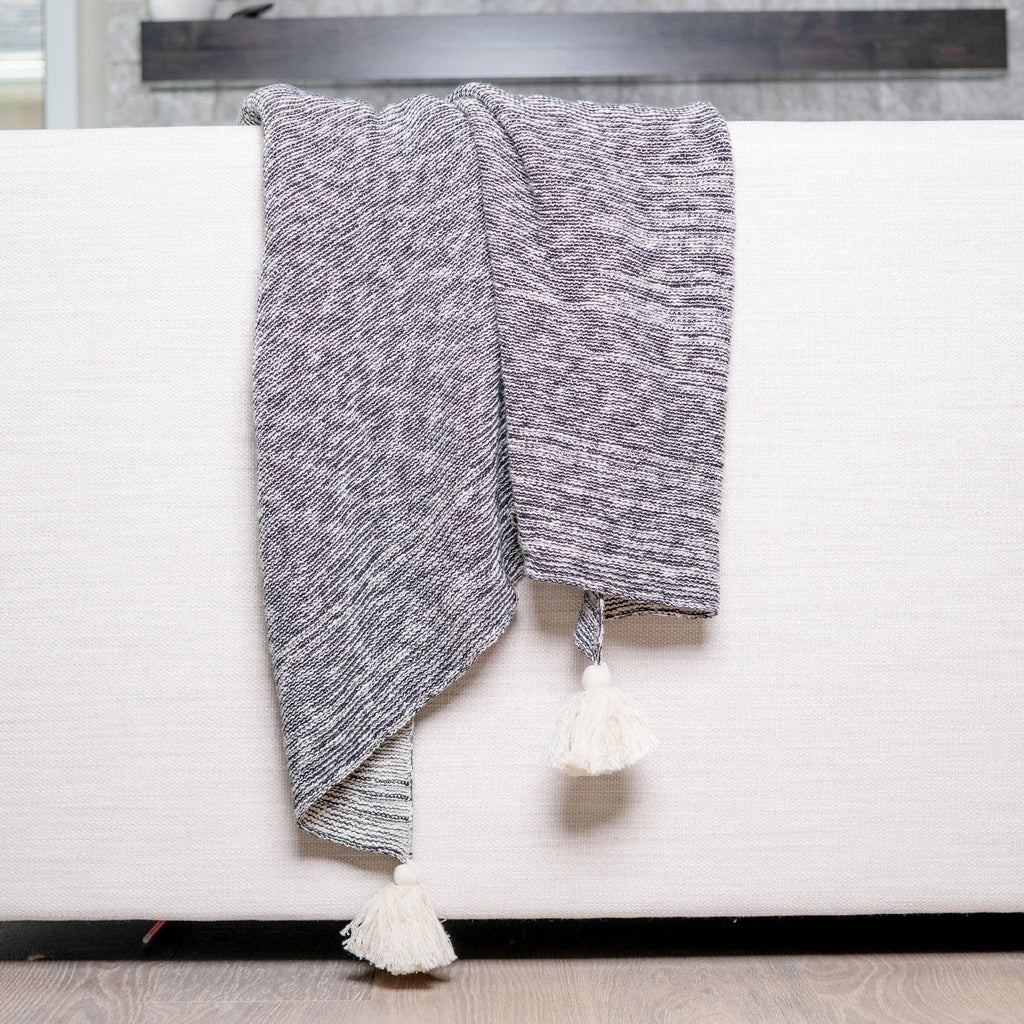 Necalli 50x60" Cotton Decorative Marled Knit Throw Blanket