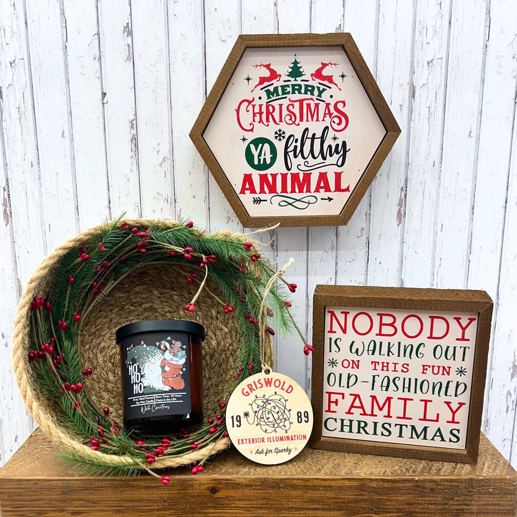 Merry Christmas Ya Filthy Christmas Décor - Hexagon Sign
