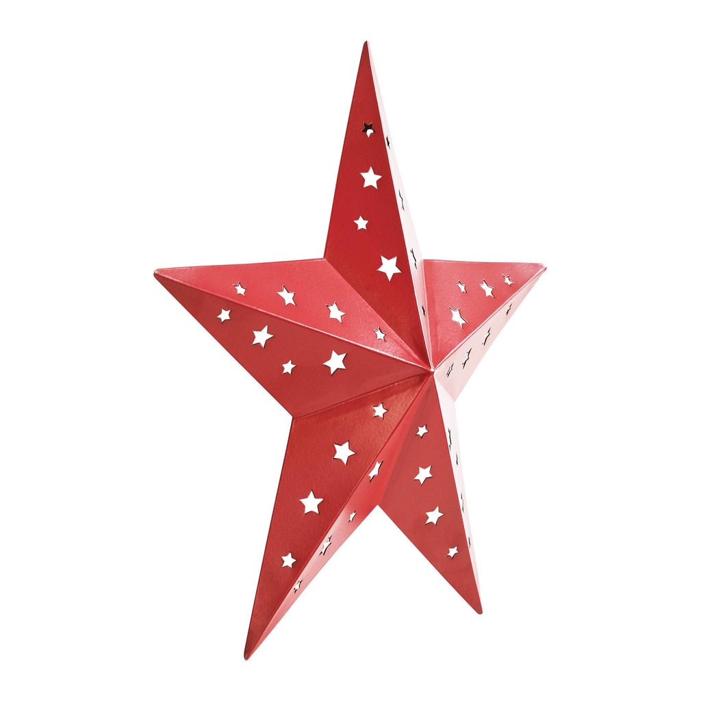 Metal Star Punched Barn Red 12x12