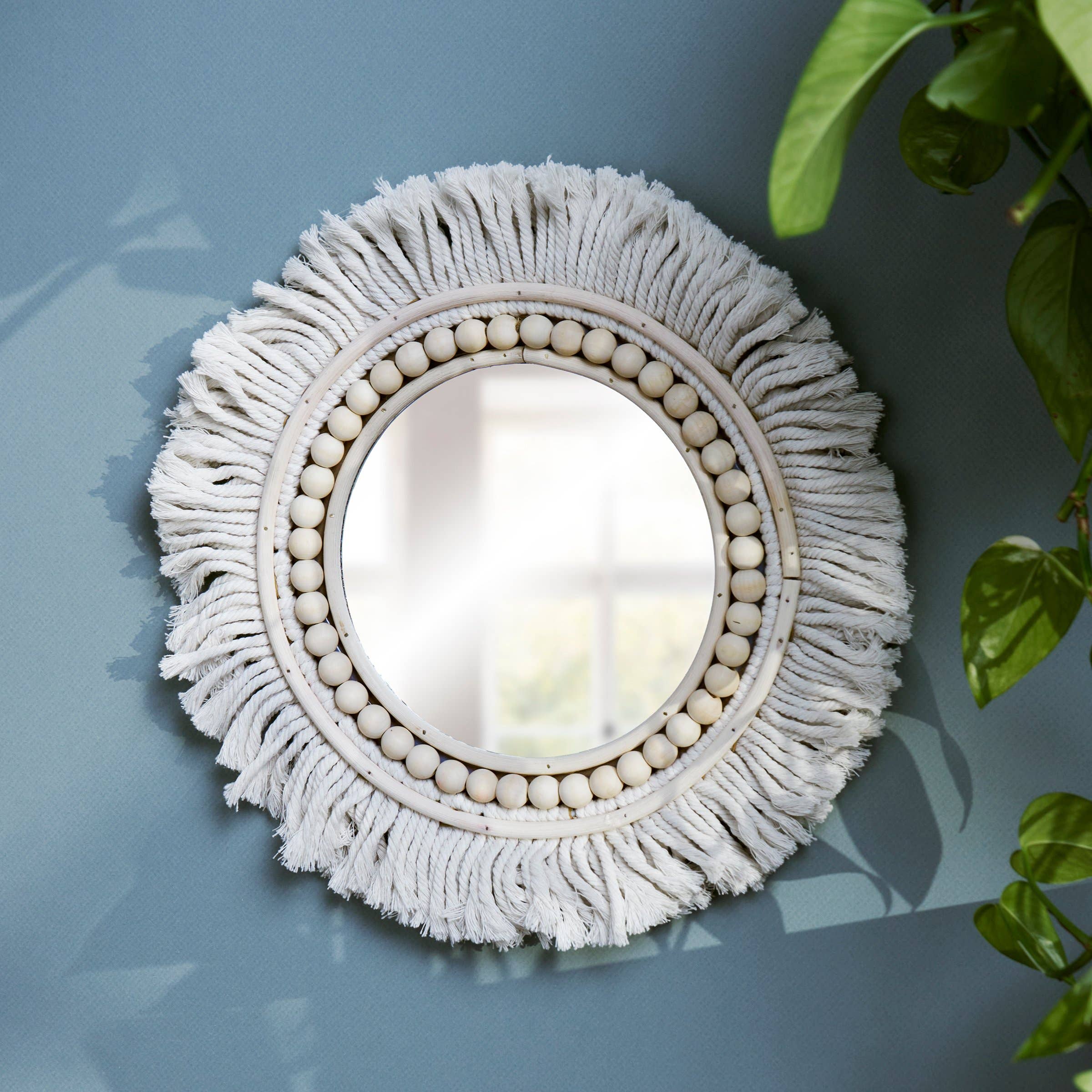 Beaded Fringe Mirror
