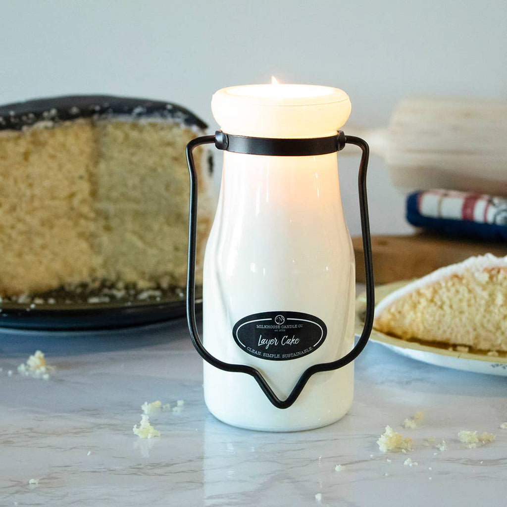 8 oz Milkbottle Candle: Layer Cake