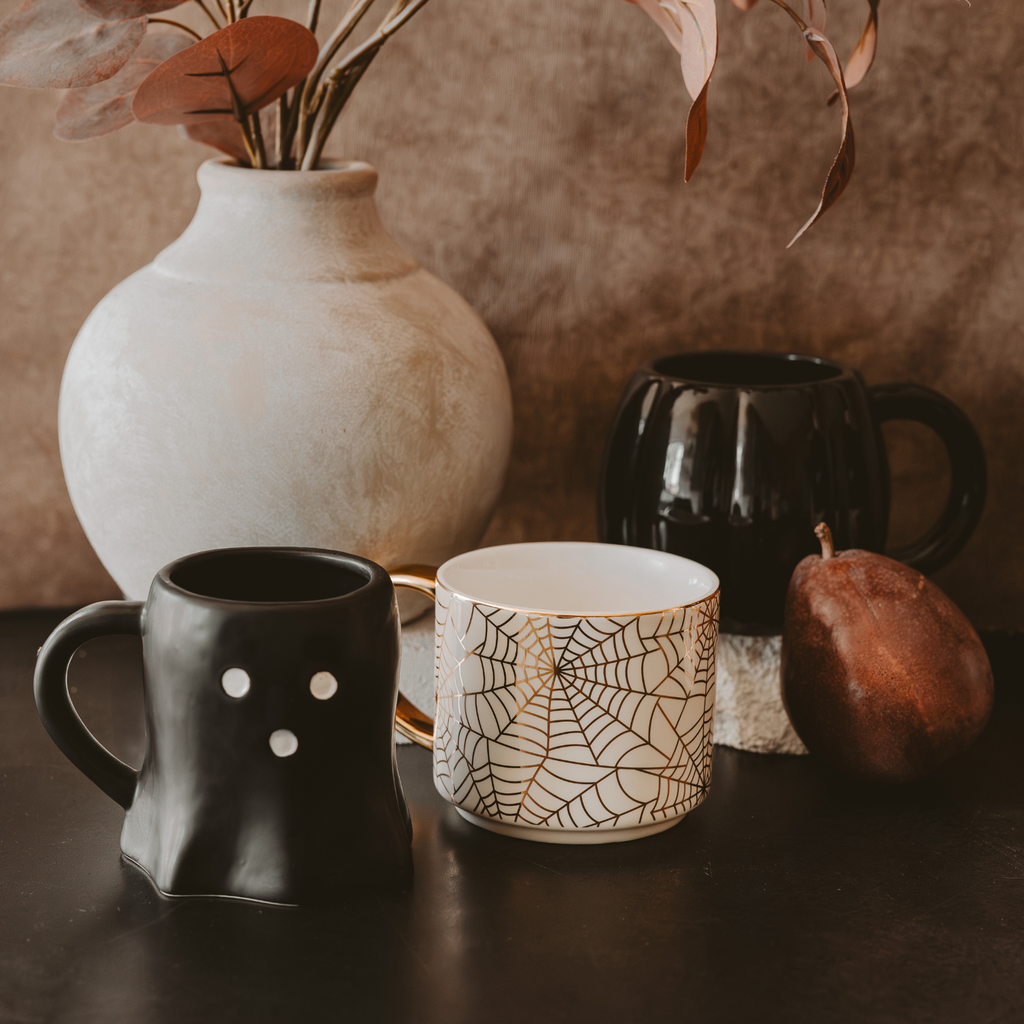 Black Ghost Coffee Mug - Halloween Decor & Gifts
