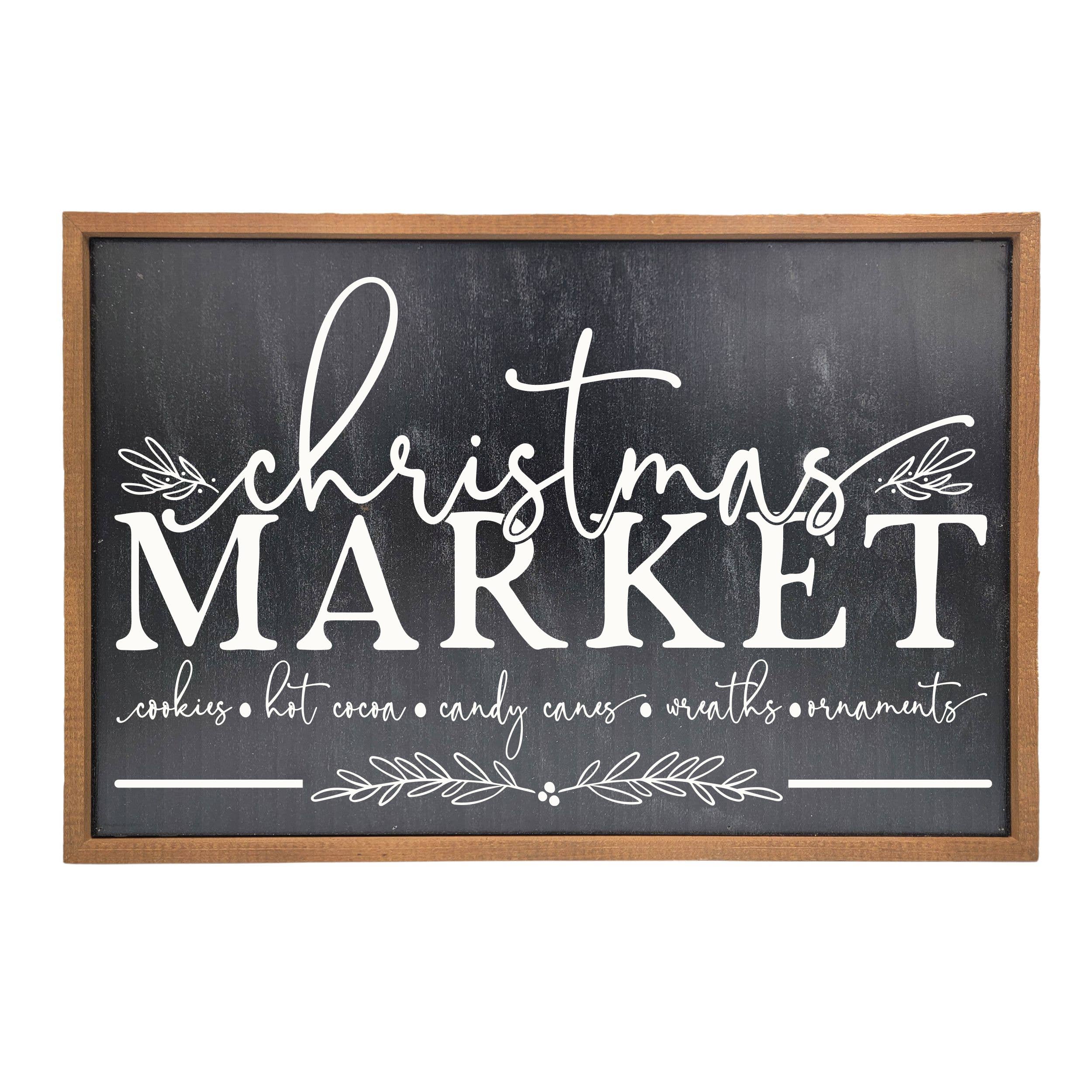 Christmas Market Farmhouse Decor Wood Sign
