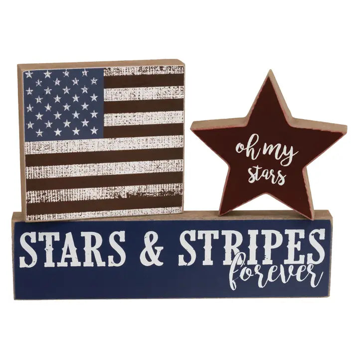 Set of 3 Stars & Stripes Forever Blocks
