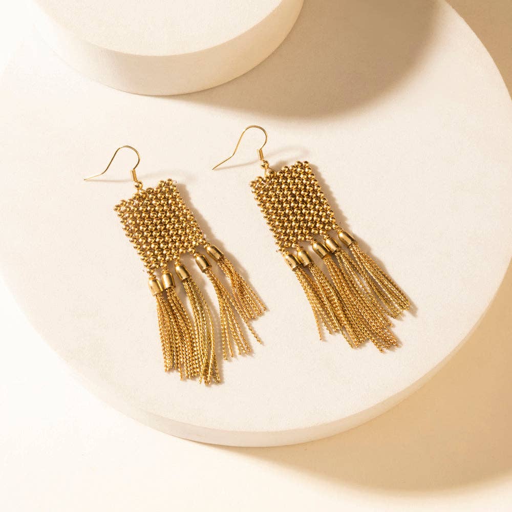 Lanternlight Tassel Earrings in Chime Gold Myra Bag