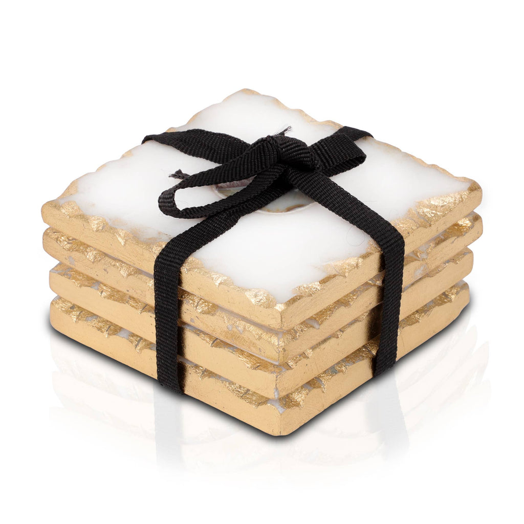 Bezrat Square Marble Coasters for Drinks