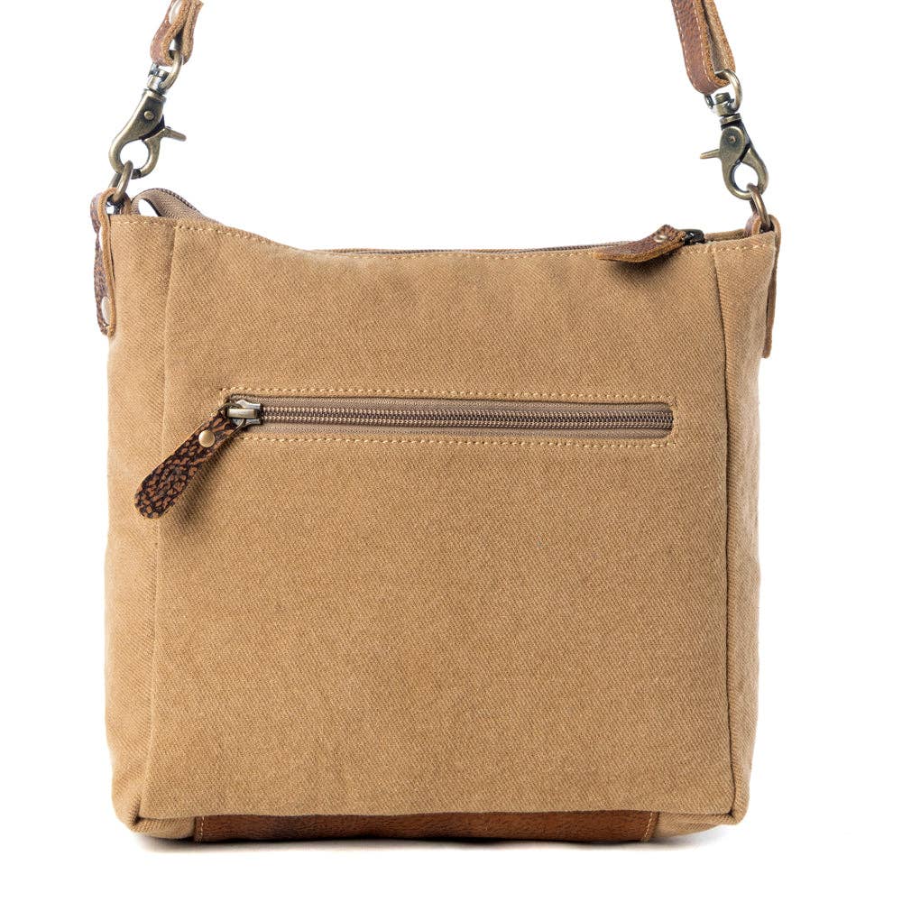 Crestbloom Vintage Crossbody Myra Bag for Women in olive with print detail