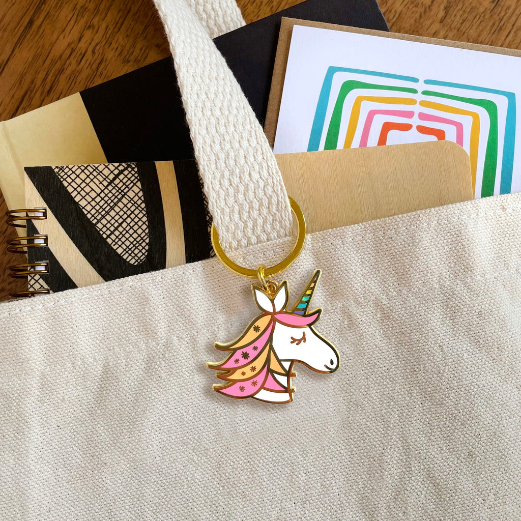 Unicorn Keychain + Pin Gift Set