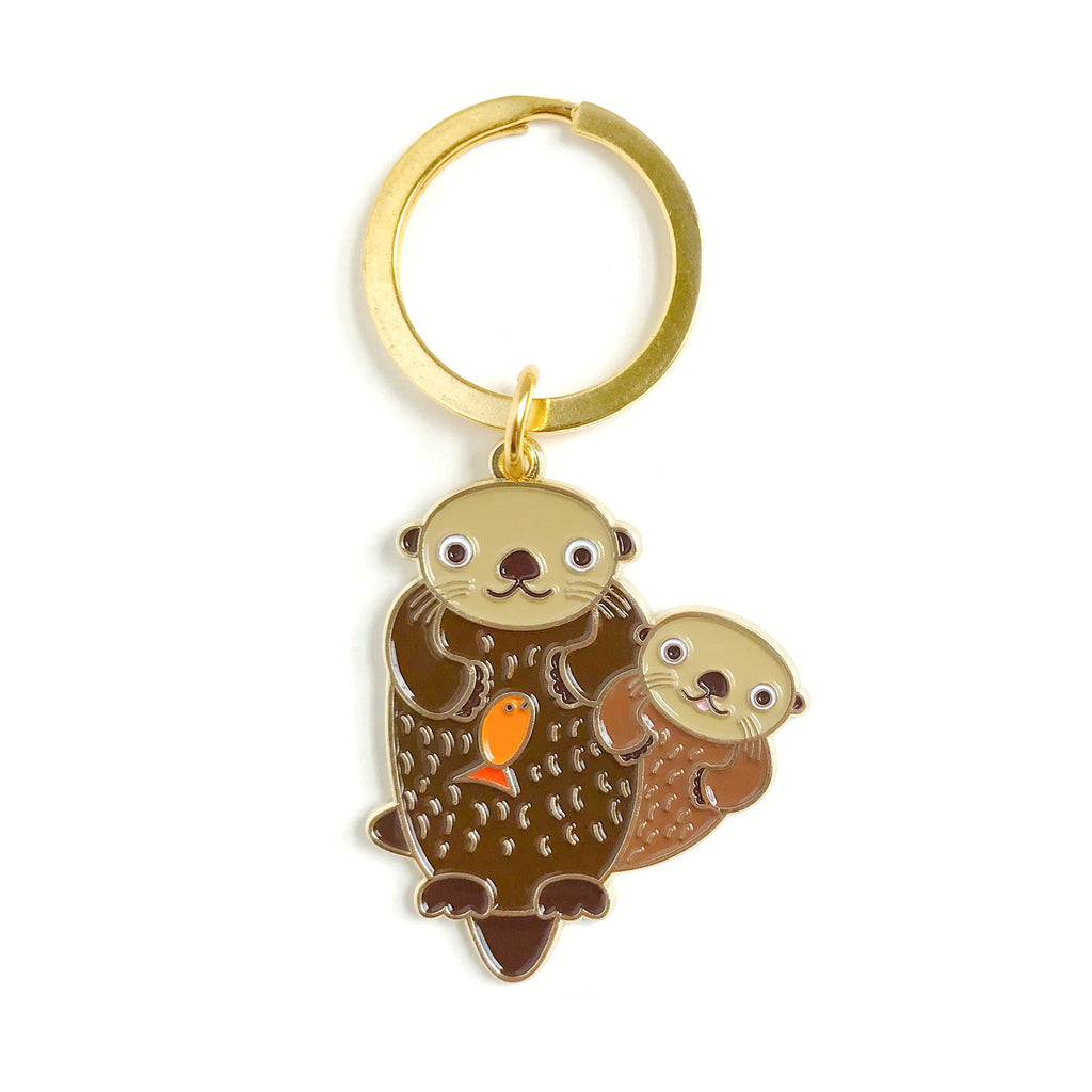 W'otter Fun Travel Buddies Otter Keychain + Pin Gift Set