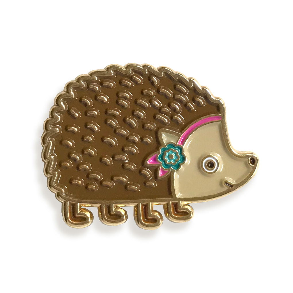 Hedgehog Keychain + Pin Gift Set