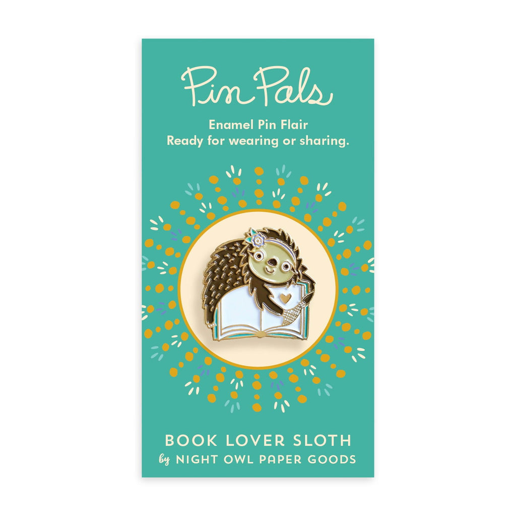 Book Lover Sloth Enamel Pin