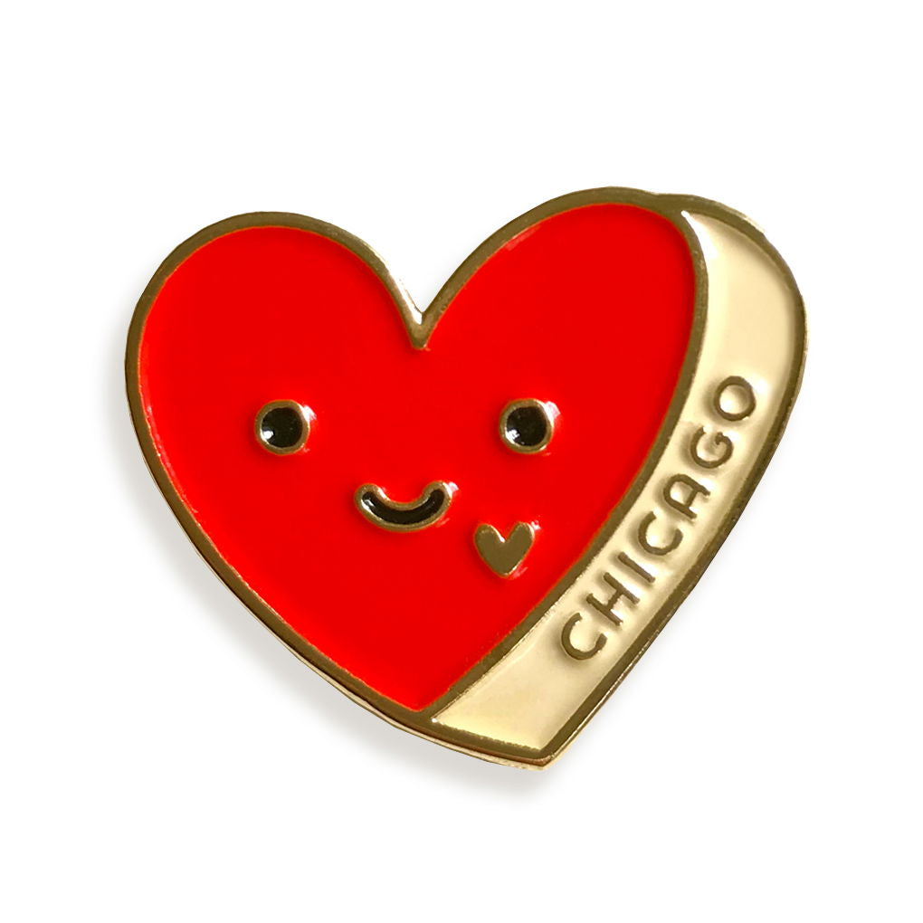 Chicago Heart Enamel Pin
