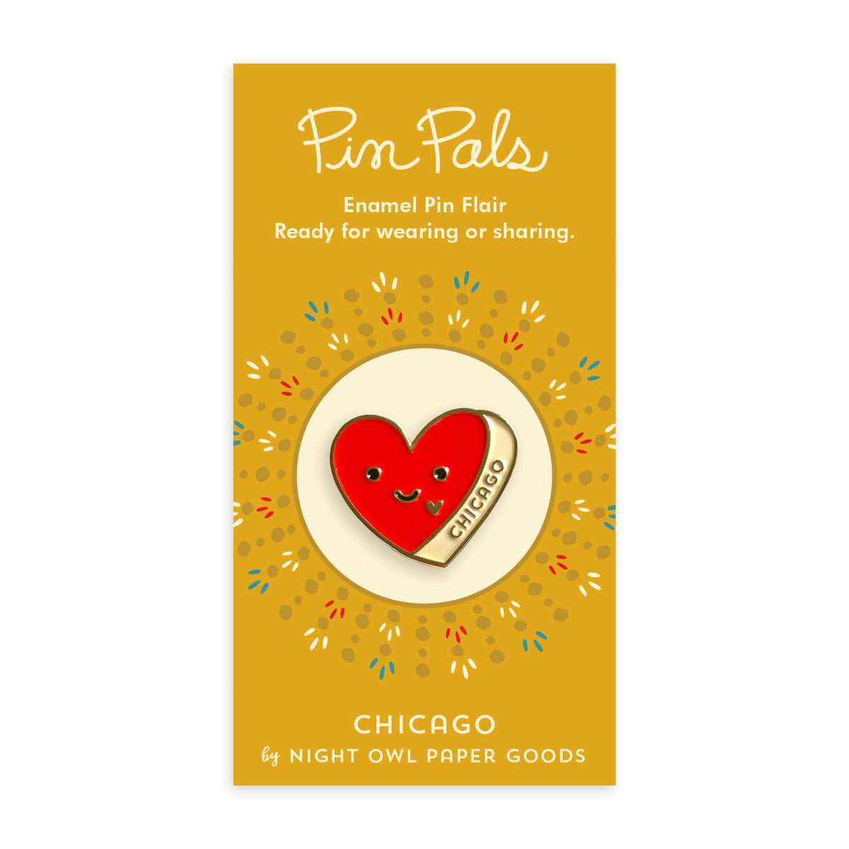 Chicago Heart Enamel Pin