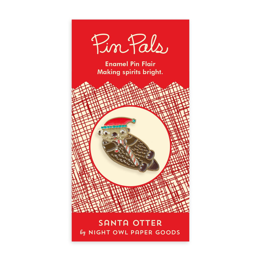 Santa Otter Enamel Pin