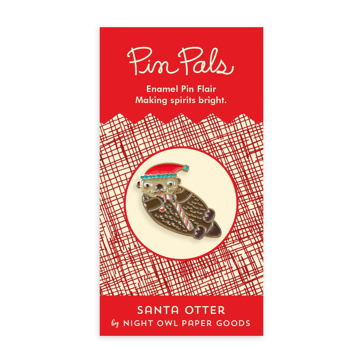 Santa Otter Enamel Pin