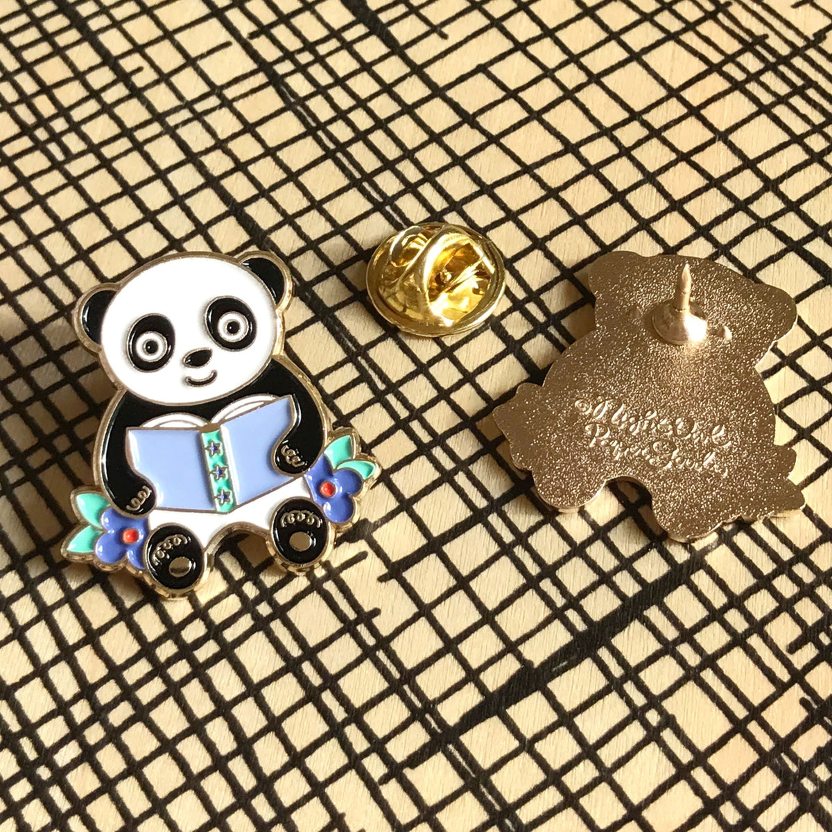 Reading Panda Enamel Pin
