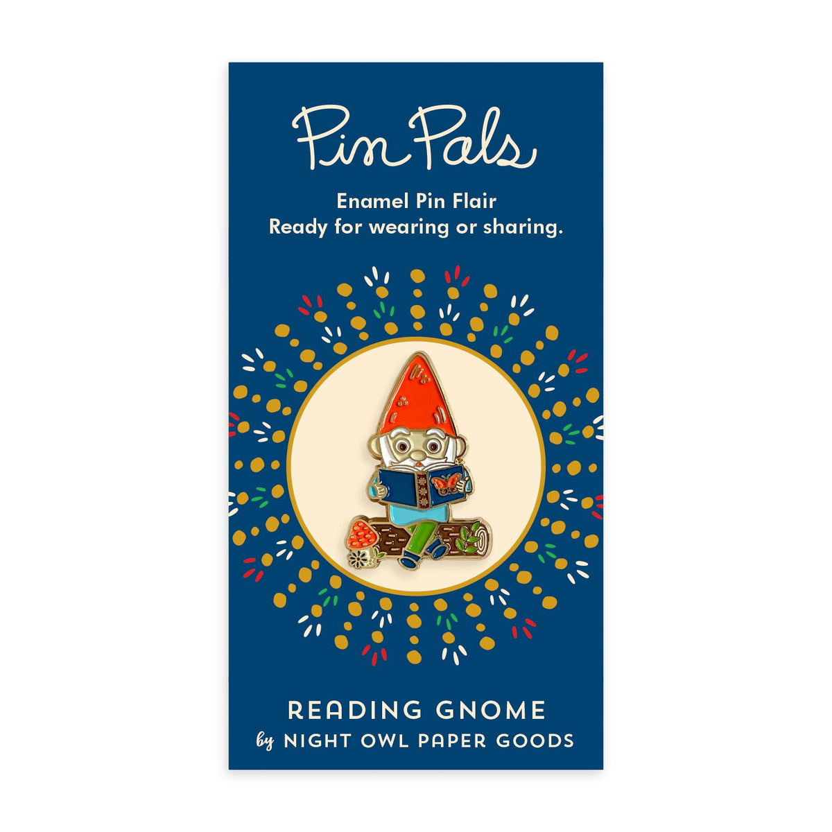 Reading Gnome Enamel Pin
