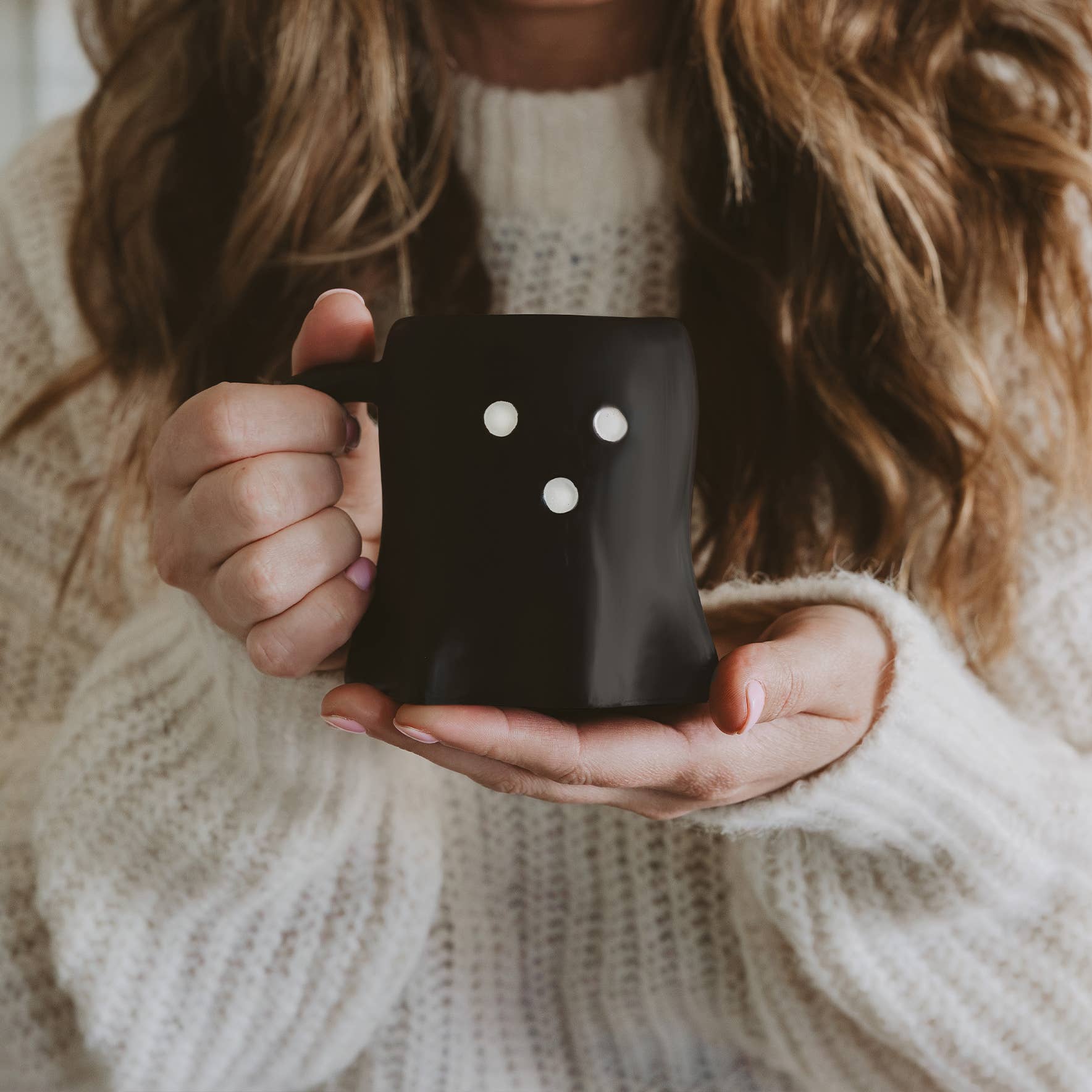 Black Ghost Coffee Mug - Halloween Decor & Gifts