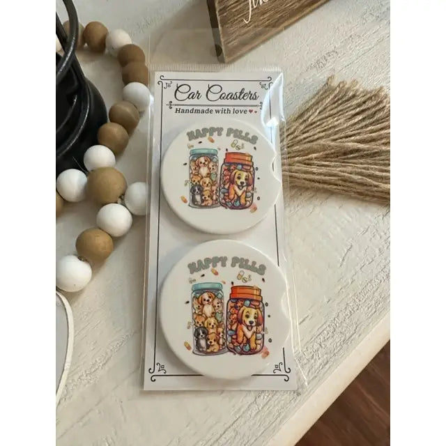 Happy Pills Variety Ceramic Car Coaster