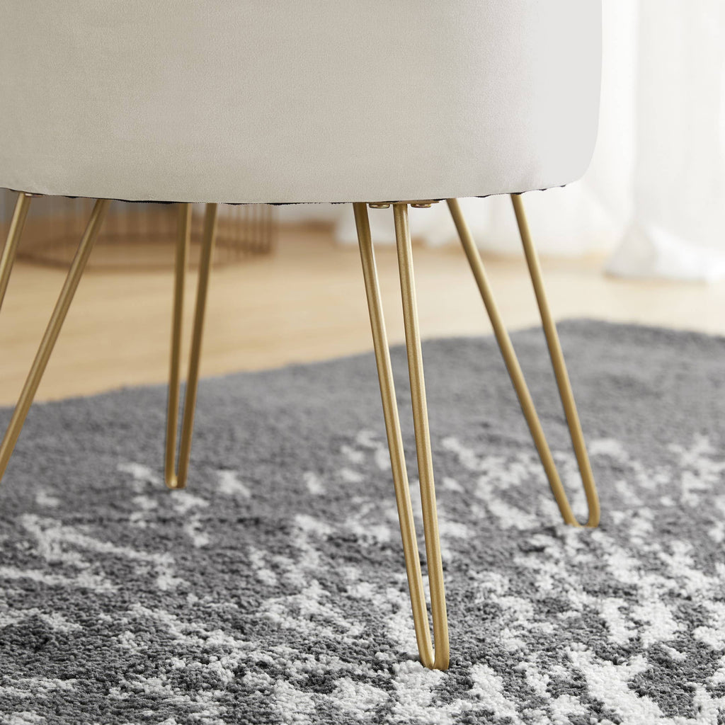 Round Velvet Storage Ottoman