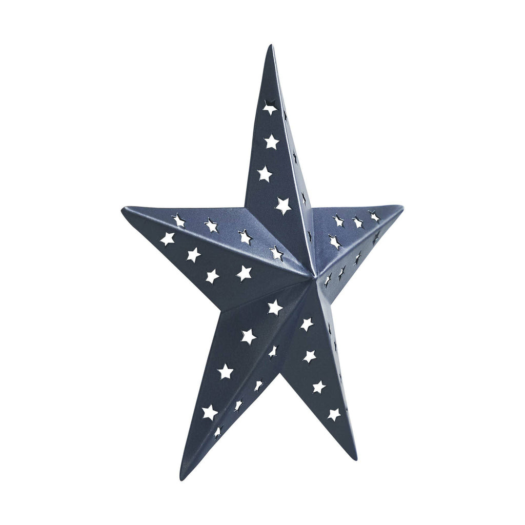 Metal Star Punched Navy 6x6