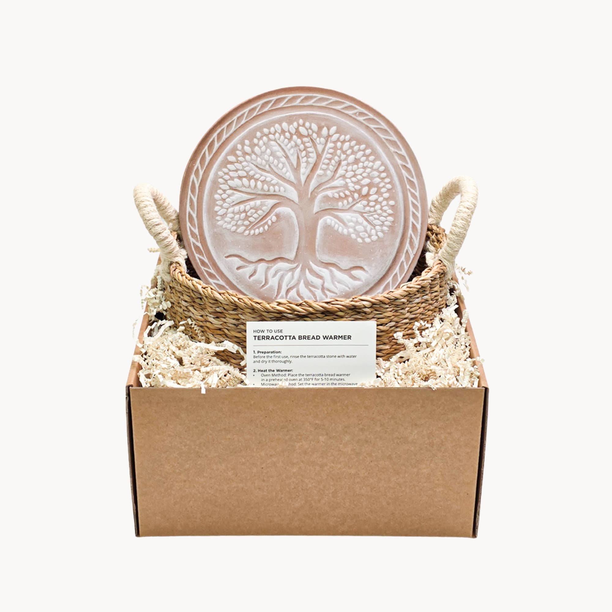 Handmade Bread Warmer & Wicker Basket - Tree of Life Round