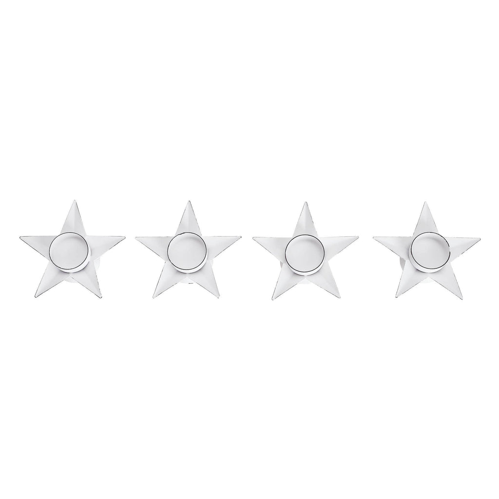 Tealight Holder Star Antique White 1.5x5x5