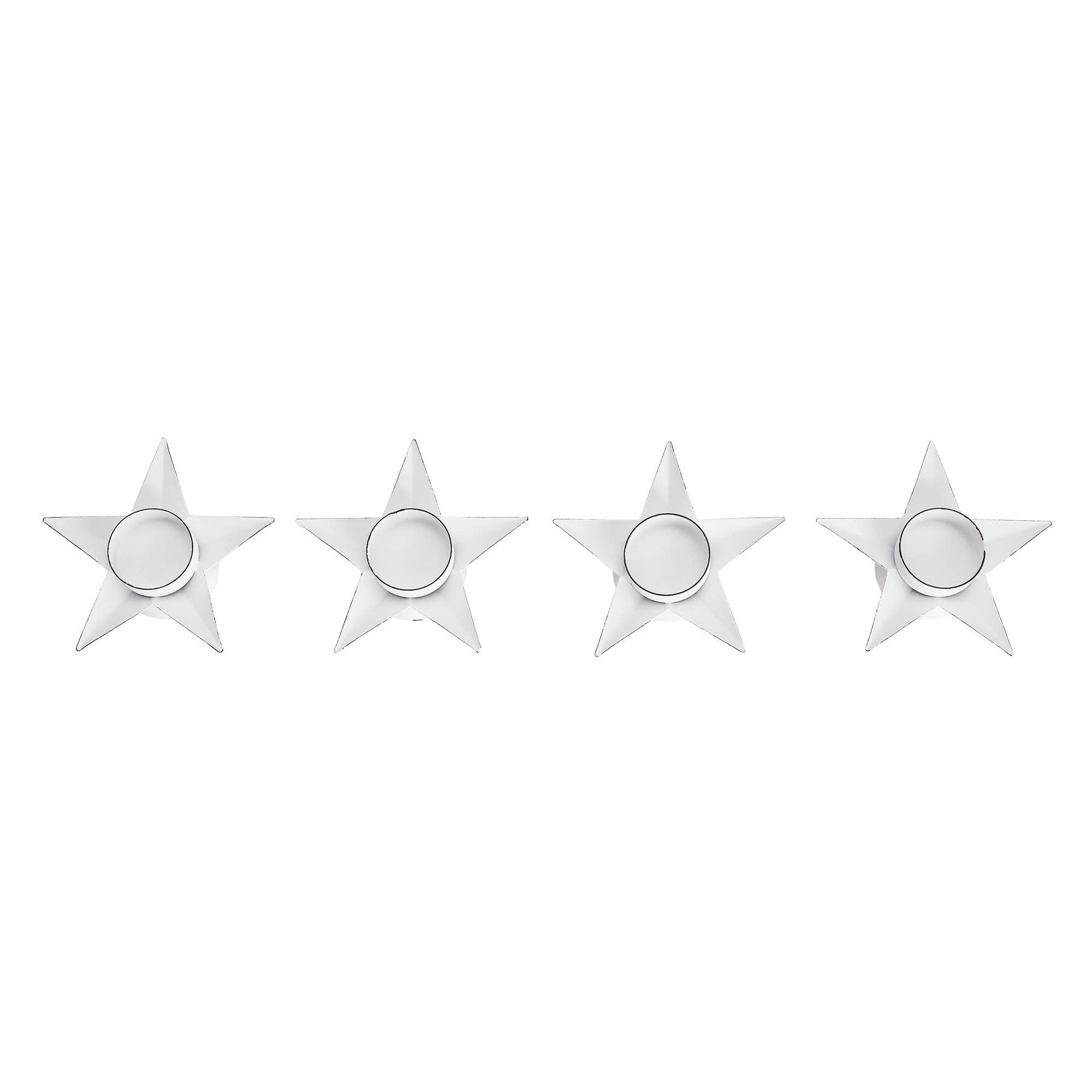Tealight Holder Star Antique White 1.5x5x5