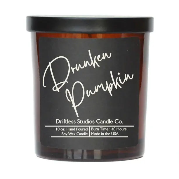 Drunken Pumpkin Soy Wax Glass Candles - Fall Decor