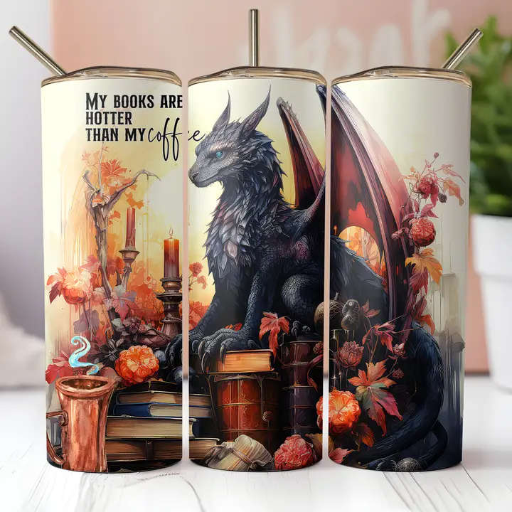 Dragon Books Hotter than Coffee 20oz Skinny Tumbler