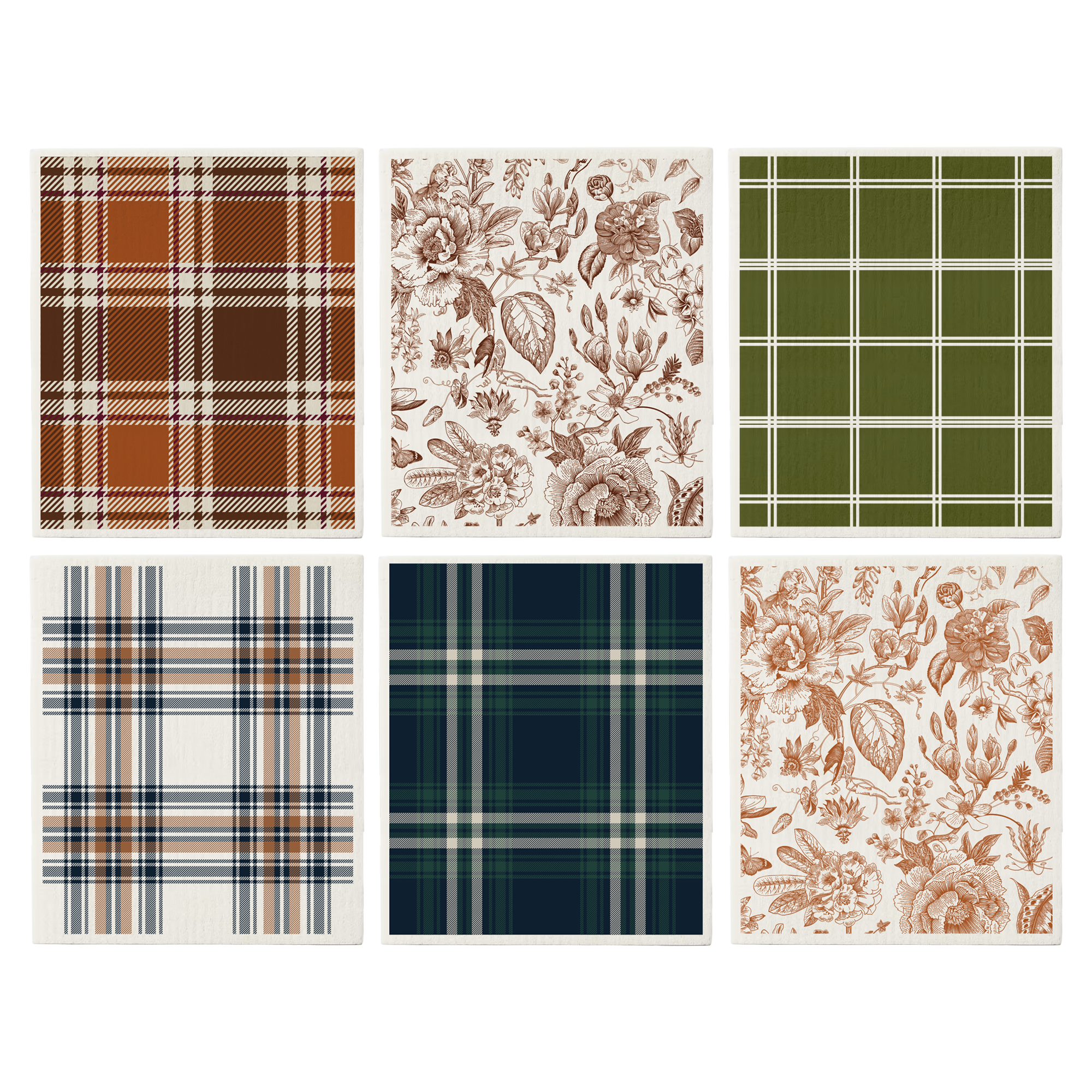 *NEW* Fall Pattern Swedish Dishcloths, Set of 6 - Fall Kitchen