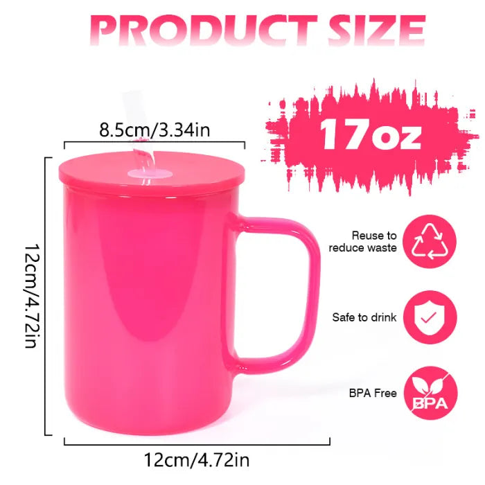 17 oz Glass Shimmer Mugs with Handle