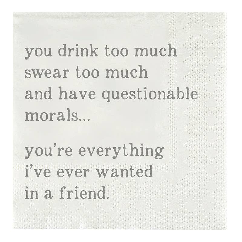 Face to Face Paper Cocktail Napkins - Questionable