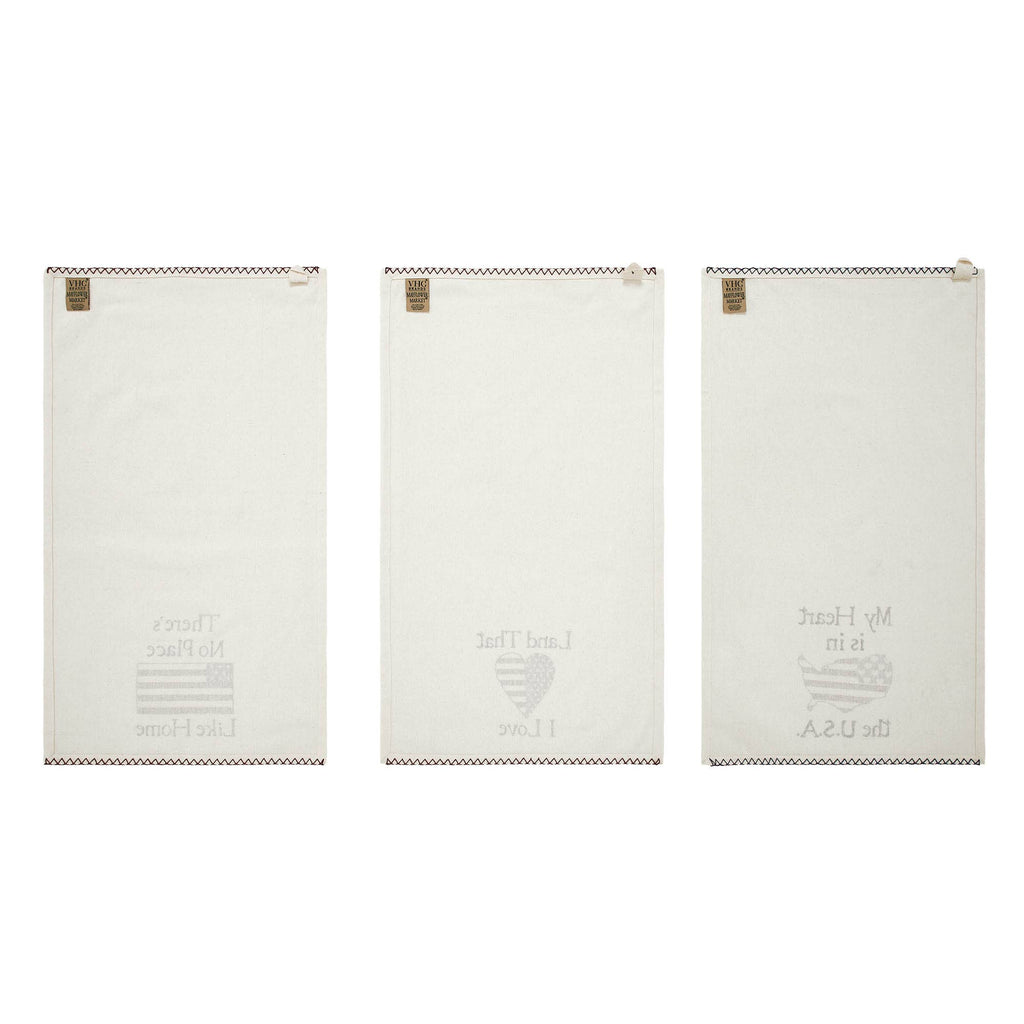 The Land That I Love Americana Tea Towel Set of 3 16x28