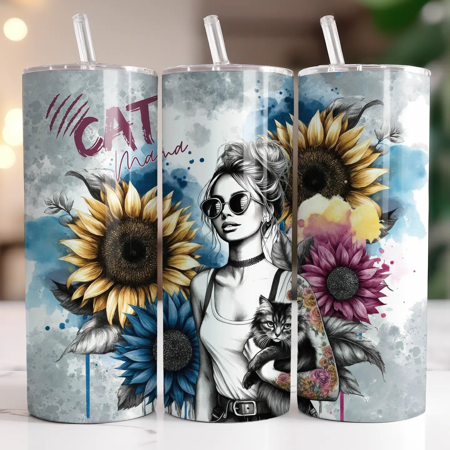 Cat Mama 20oz Skinny Tumbler