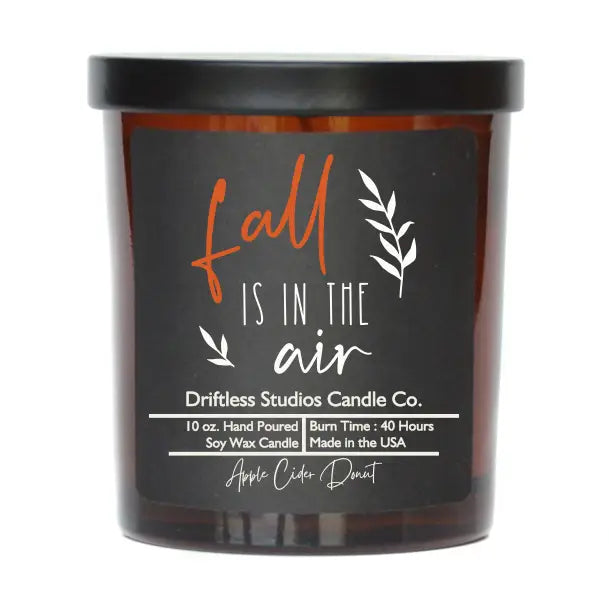 Fall is in the Air - Apple Cider Donut Soy Wax Glass Candles - Fall Decor